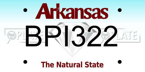 BPI322 Arkansas License Plate