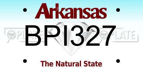 BPI327 Arkansas License Plate