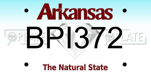 BPI372 Arkansas License Plate