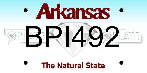BPI492 Arkansas License Plate