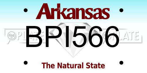 BPI566 Arkansas License Plate
