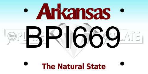 BPI669 Arkansas License Plate