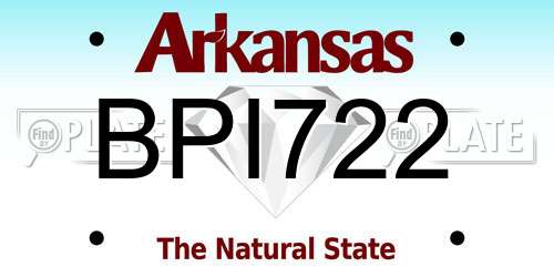 BPI722 Arkansas License Plate