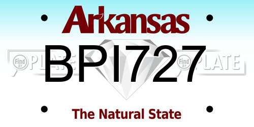 BPI727 Arkansas License Plate