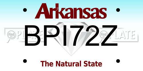 BPI72Z Arkansas License Plate