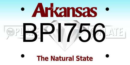 BPI756 Arkansas License Plate