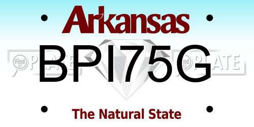 BPI75G Arkansas License Plate
