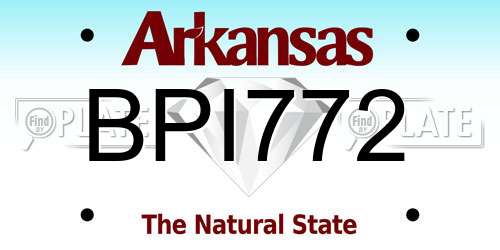 BPI772 Arkansas License Plate