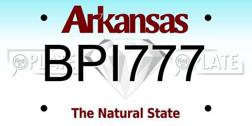 BPI777 Arkansas License Plate