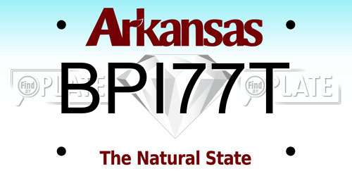 BPI77T Arkansas License Plate