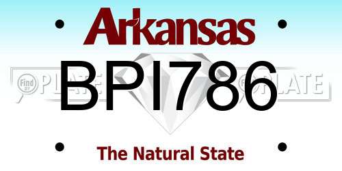 BPI786 Arkansas License Plate