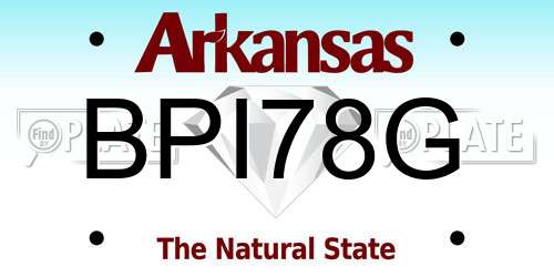 BPI78G Arkansas License Plate