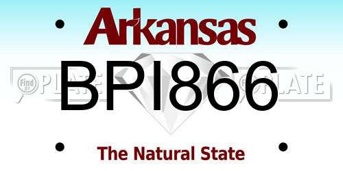 BPI866 Arkansas License Plate