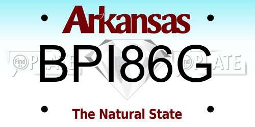 BPI86G Arkansas License Plate