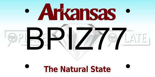 BPIZ77 Arkansas License Plate