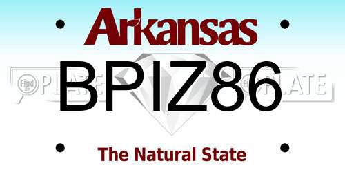 BPIZ86 Arkansas License Plate