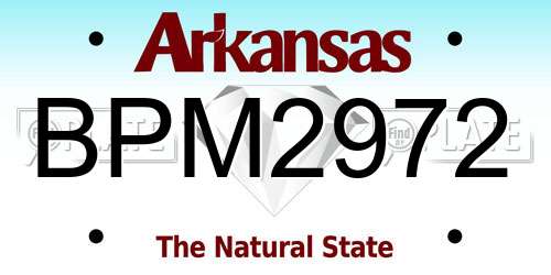 BPM2972 Arkansas License Plate