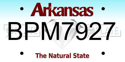 BPM7927 Arkansas License Plate