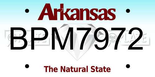 BPM7972 Arkansas License Plate
