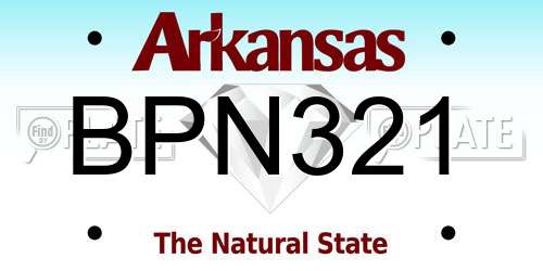 BPN321 Arkansas License Plate