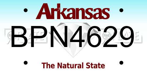 BPN4629 Arkansas License Plate