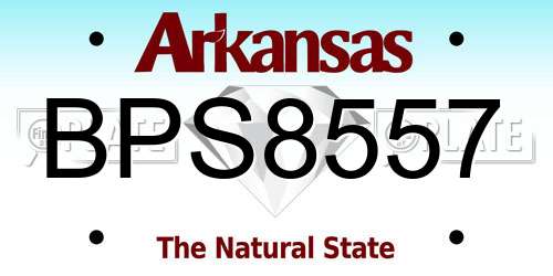 BPS8557 Arkansas License Plate