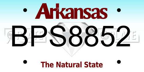 BPS8852 Arkansas License Plate