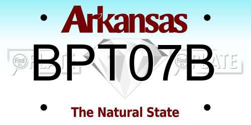 BPT07B Arkansas License Plate