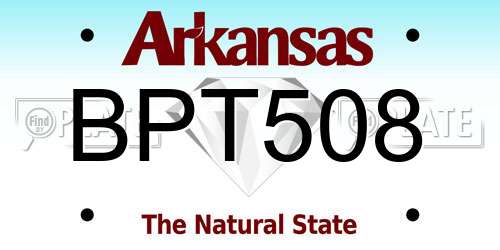 BPT508 Arkansas License Plate