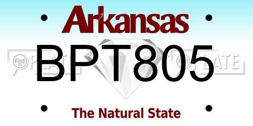 BPT805 Arkansas License Plate