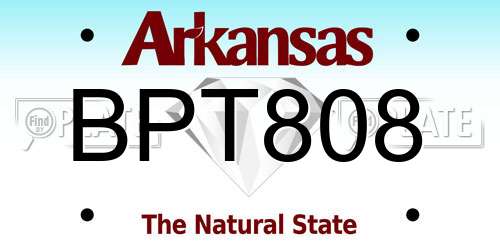 BPT808 Arkansas License Plate