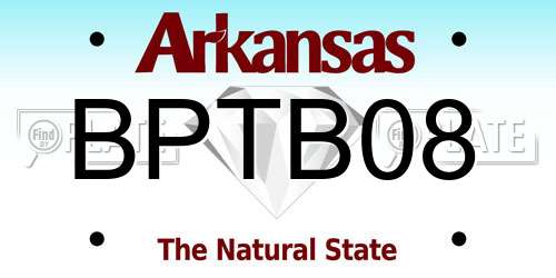 BPTB08 Arkansas License Plate