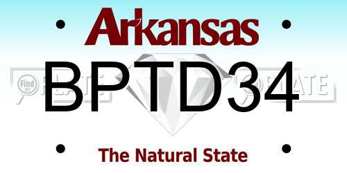 BPTD34 Arkansas License Plate