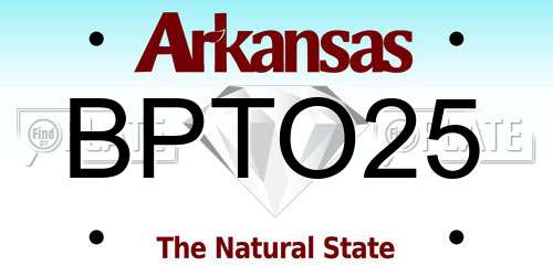 BPTO25 Arkansas License Plate