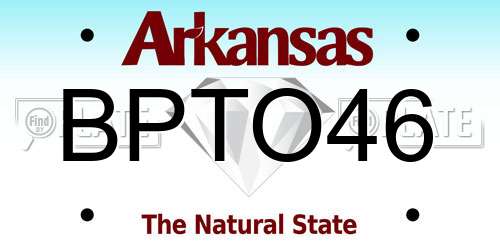 BPTO46 Arkansas License Plate
