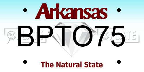 BPTO75 Arkansas License Plate