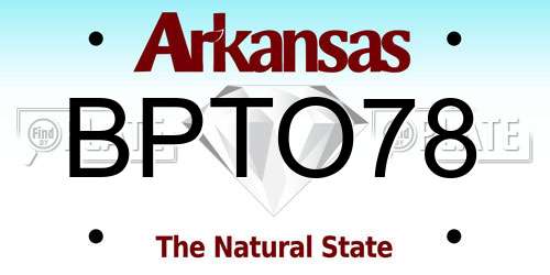 BPTO78 Arkansas License Plate