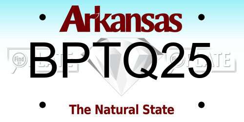 BPTQ25 Arkansas License Plate