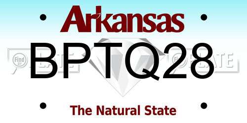 BPTQ28 Arkansas License Plate