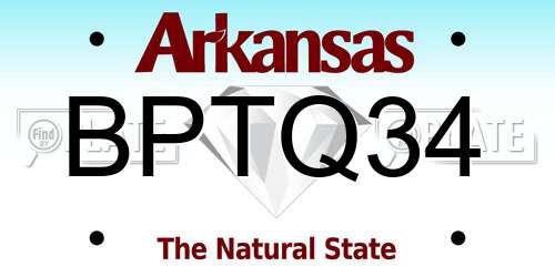 BPTQ34 Arkansas License Plate