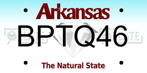 BPTQ46 Arkansas License Plate