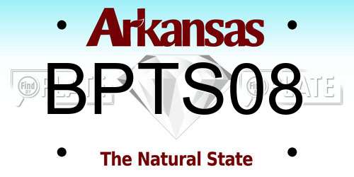 BPTS08 Arkansas License Plate