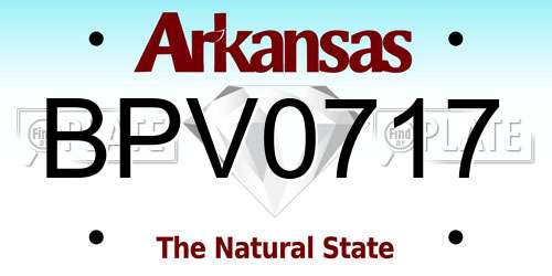 BPV0717 Arkansas License Plate