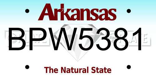 BPW5381 Arkansas License Plate