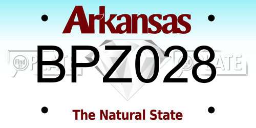 BPZ028 Arkansas License Plate