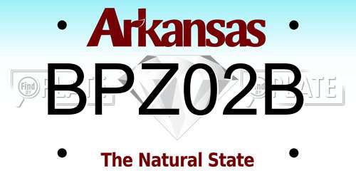 BPZ02B Arkansas License Plate