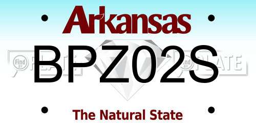 BPZ02S Arkansas License Plate