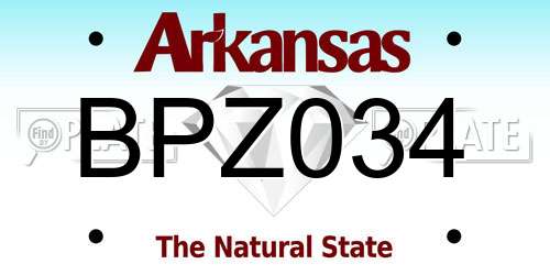 BPZ034 Arkansas License Plate