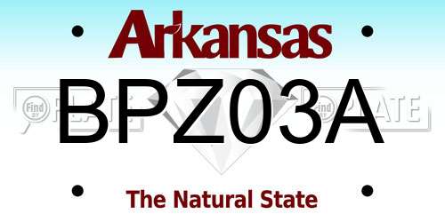 BPZ03A Arkansas License Plate