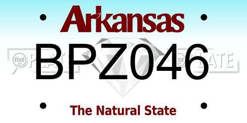 BPZ046 Arkansas License Plate